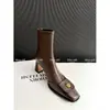 Moda y Atractivo~ Botas Ajustadas Estilo Francés Retro Camelia Tallas Grandes con Tacón Grueso Alto y Cremallera Botas de Moda