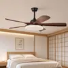 Luz de ventilador LED retro, luz de techo silenciosa, luz de ventilador de techo para comedor, dormitorio, estudio, accesorio de iluminación de dormitorio principal de alto brillo para proteger los ojos