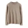Foco em suéteres básicos de cashmere para crianças, meninos e meninas, tricô espesso, gola redonda, pulôver, cor sólida, suéter base de cashmere
