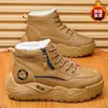 Zapatos de Algodón para Hombre para Exteriores Nieve Noreste 2025 Nuevos Botas de Nieve Cálidas Forradas de Felpa Zapatos de Algodón de Suela Gruesa para Hombre