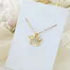 Collar de Acero de Titanio de Lujo Ligero para Mujer de Diseño Nicho que No se Desvanece Colgante de Alta Gama Nuevo Estilo para Usar Cadena de Cuello Simple