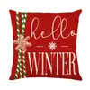 Funda de almohada con ambiente navideño Estampado creativo Decoración del hogar Funda de almohada para sofá de sala de estar Funda de almohada decorativa navideña