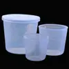 Copo de medição de pesca de três peças conjunto de copo de isca de plástico equipamento de pesca para isca acessórios de pesca suprimentos com escala