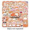 50 piezas de pegatinas secas de hermana pequeña para enterrar, dibujos animados lindos, dibujos animados, impermeables, decorativas, para taza térmica, pegatinas para computadora, venta al por mayor
