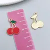 Liga de Gotejamento de Óleo Cereja Vermelha Morango Maçã Fruta Pingente Acessórios para Joias DIY Pulseira Brincos Chaveiro Charme