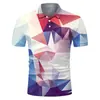 Camisa Polo Masculina de Seda Gelada com Estampa Camuflada para o Verão, Top Casual com Gola Reversível e Manga Curta, Camada Base Esportiva Leve e Respirável