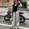 Calças esportivas listradas finas de outono com bordado de letras para mulheres, novas, cintura alta, corte justo, estilo de rua americano, tendência