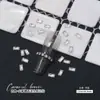 Zirconia Rectangular Dorada para Uñas Mini Pedrería de Fondo Plano Decoraciones Populares para Uñas Pedrería Dorada Larga en Tira Pedrería para Uñas Francesas