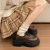 Zapatos de Cuero Pequeños con Cordones, Suela Gruesa, Elevadores de Altura, Dedo Gordo del Pie, para Mujer, Nuevo Otoño 2026, Versátiles, Estilo Británico, Mocasines jk, Zapatos de Vestir