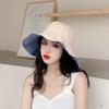 Sombrero de Pescador Reversible para Mujer Popular en Internet Estilo Coreano Moderno Combinable Sombrero de Sol con Cara Sonriente de Ala Ancha Sombrero de Sol de Crisantemo Sombrero de Verano