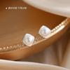 Pendientes de plata de ley S999 con perlas de agua dulce, pendientes estilo socialité xiaoxiang, alta gama, joyería geométrica francesa para orejas, venta al por mayor para mujeres