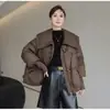 Casaco de algodão de alta qualidade com gola grande de pele 2026 novo modelo jaqueta de algodão quente feminina puffer curto de corte solto