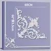 Tira de Borda para Parede de Fundo de TV com Flor de Canto Francês em Linha de PU Imitação de Gesso Tira Decorativa Teto Estilo Europeu Americano