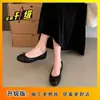 Zapatos clásicos estilo Chanel con lazo, punta redonda, patrón de diamantes, boca poco profunda, bailarinas, Mary Janes, suela plana, nuevos zapatos para mujer 2025