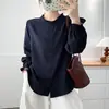 Camisa Top Manga Longa Casual com Gola Alta Borda de Fungo Preto Feminina Primavera Outono Novo Cardigã Versátil Jaqueta Pequena Versátil Emagrecedor