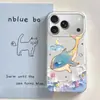 Pintura a Óleo Baleia Aplicável Capa para iPhone 17 Air Phone Menina 15 Pro Max Apple 16 Pro Tendência 14 Pulseira