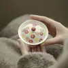 Mingzhishan Zhi Qingshan Flor de Cerezo Azul Nube de Nieve Regreso Gaiwan Pintado a Mano Estilo Japonés Flor de Cerezo Gaiwan Juego de Té Kung Fu Taza de Té