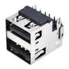Base dupla AF USB placa de pia DIP um soquete USB duplo fêmea cabeça fêmea borda reta conector de computador