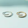 Anel de Dedo Indicador Simples Super Estiloso para Mulheres, Estilo Coreano, Personalizado Micro-Incustado Versátil Exquisito Zircônia Anel Aberto Ajustável