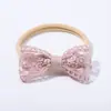 Diadema de lazo transfronteriza accesorio para el cabello infantil color liso encaje hueco diadema para bebé accesorio para el cabello no daña 3438