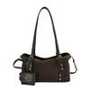 Bolso Almohada de Felpa y Gamuza Retro Nuevo Otoño/Invierno Gran Capacidad Bolso de Axila para Viajes Diarios Bolso Cruzado de Moda Versátil para Mujer