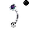 Anillo para Piercing de Ceja F136 Aleación de Titanio con Dientes Internos Circonita Stud para Ceja Stud para Oreja Stud para Labio Joyería Curva G23 Europea y Americana Venta al Por Mayor