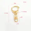 Llavero con cierre de mosquetón chapado en oro 18K14K, color fuerte y duradero, material DIY para muñecas hechas a mano, colgantes para bolsos de ganchillo, cierre de ocho con cadena