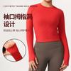Ropa de Yoga Otoño e Invierno Lulu Manga Larga para Mujer Deporte Alta Elasticidad Ropa de Fitness para Mujer Ajustada Transpirable Ropa de Yoga Tops