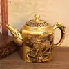 Fábrica de Origen Latón Diseño de Cinco Vacas Adorno de Tetera con Tapa Superior Giratoria, Olla de Cobre para Mesa de Té China, Decoración del Hogar al por Mayor