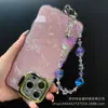 Colgante de Flor Cadena para Teléfono Móvil Cadena para Funda de Teléfono Móvil Nueva Cadena de Llavero con Perlas de Cristal Cadena Corta de Lujo Ligero Colgante para Teléfono Móvil de Mujer
