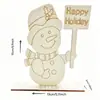 Decoraciones Navideñas Pintura Infantil Blanco Crudo DIY Tablero de Madera Inserto de Madera Papá Noel Adornos de Escritorio Venta al por Mayor