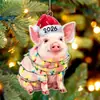 Amazon Nuevo 2026 Navidad Colgante Acrílico Animal Sombrero de Navidad Transfronterizo Decoración Árbol de Navidad Colgante Venta al por Mayor