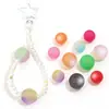 Pulseira de Contas Redondas de Acrílico com Contas Foscas de Olho de Gato Contas Redondas de Olho de Gato Bicolor Acessórios para Joias DIY Contas Soltas