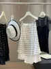 Saia Elegante de Acetato Cetim com Bolinhas para Mulheres, Novo Estilo de Verão, Cintura Alta, Linha A Emagrecedora, Justa ao Corpo, Comprimento Médio