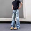 Jeans retro americanos desgastados con orejas de gato para hombres y mujeres, marca de moda callejera, geniales y casuales, corte holgado, pantalones rectos de pierna ancha