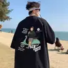 Camiseta de Algodão Puro de Manga Curta para Meninos com Estampa de Desenho Animado Verão 2025 Linda Blusa para Adolescentes, Alunos do Ensino Fundamental II e Médio