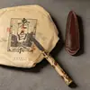 Cuchillo de Té Hecho a Mano de Acero de Damasco Moke, Cono de Té y Herramienta para Abrir Té Hechos de Bambú Xiangfei, Accesorios de Ceremonia del Té de Gama Alta