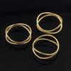 Anel americano banhado a ouro 14K de camada dupla brilhante acessórios de joalheria DIY