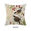 Funda de almohada con estampado de flores y pájaros de lino para sala de estar, serie de flores y pájaros, cojín de lino, temu