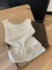 Cor Aveia Falso Duas Peças Estilo Preguiçoso Gola V Tricô Camisola 2026 Novo Verão Slim Fit Top para Mulheres
