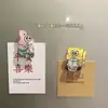 Ímã de geladeira de prato com personagem fofo adesivo magnético acrílico com palavras de bênção personalizadas ímã de texto cor de doce ímã