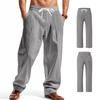 Vacaciones Transfronterizas Amazon Europeas y Americanas para Hombre, Pantalones Casuales de Lino Holgados de Pierna Ancha, Modernos para Playa, Deportes, Toda Temporada, Transpirables