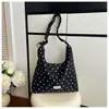 Bolsa Tote de Ombro Grande com Bolinhas Estilo Francês, Estilo Coreano Novo Verão 2026, Bolsa de Mão Casual Fofa Estilo Japonês de Grande Capacidade