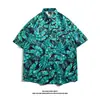 Camisa Floral Estilo Tailandês Praia de Bangkok, Manga Curta, Roupa Unissex para Casal, Camisa Solta Retro Cool de Secagem Rápida para o Festival Songkran