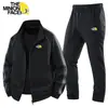 Trajes Deportivos y de Ocio de Primavera y Otoño Comercio Exterior para Hombre Transpirables Sencillos Modernos Chaqueta Cardigan Tallas Grandes Conjunto de Dos Piezas