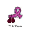 Insignia Metálica Rosa y Azul con Cinta de Lazo, Pegatina para Teléfono, Broche de Concienciación sobre el Cáncer de Mama, Regalo de Caridad en Stock