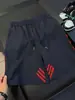 Pantalones Cortos de Baloncesto a Rayas Laterales Estilo Americano para Hombre, Pantalones Deportivos Finos de Seda de Hielo de Secado Rápido para Verano, Pantalones Cortos Casuales de Moda