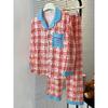 Pijamas para Mujer Primavera, Otoño y Verano Algodón Nube Manga Larga Pantalones Cárdigan Lindo Dibujo Animado Niña Puede Usar Fuera Conjunto de Ropa para Casa
