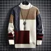 Nuevo Suéter para Hombre 2026 para Otoño e Invierno, Estilo Japonés Acolchado con Parches Pulóver de Punto Trendy Coreano para Hombre