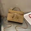 2026 Estilo Nuevo Bolsa Portátil para Lonchera Bolsa Mini para Maquillaje de Gamuza Escarchada Asa Cadena Hombro Bandolera